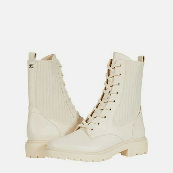 Sam Edelman Lydell Lace upCombat Boot, LeatherColor Ivory, Size 10M Wome… - Picture 8 of 9